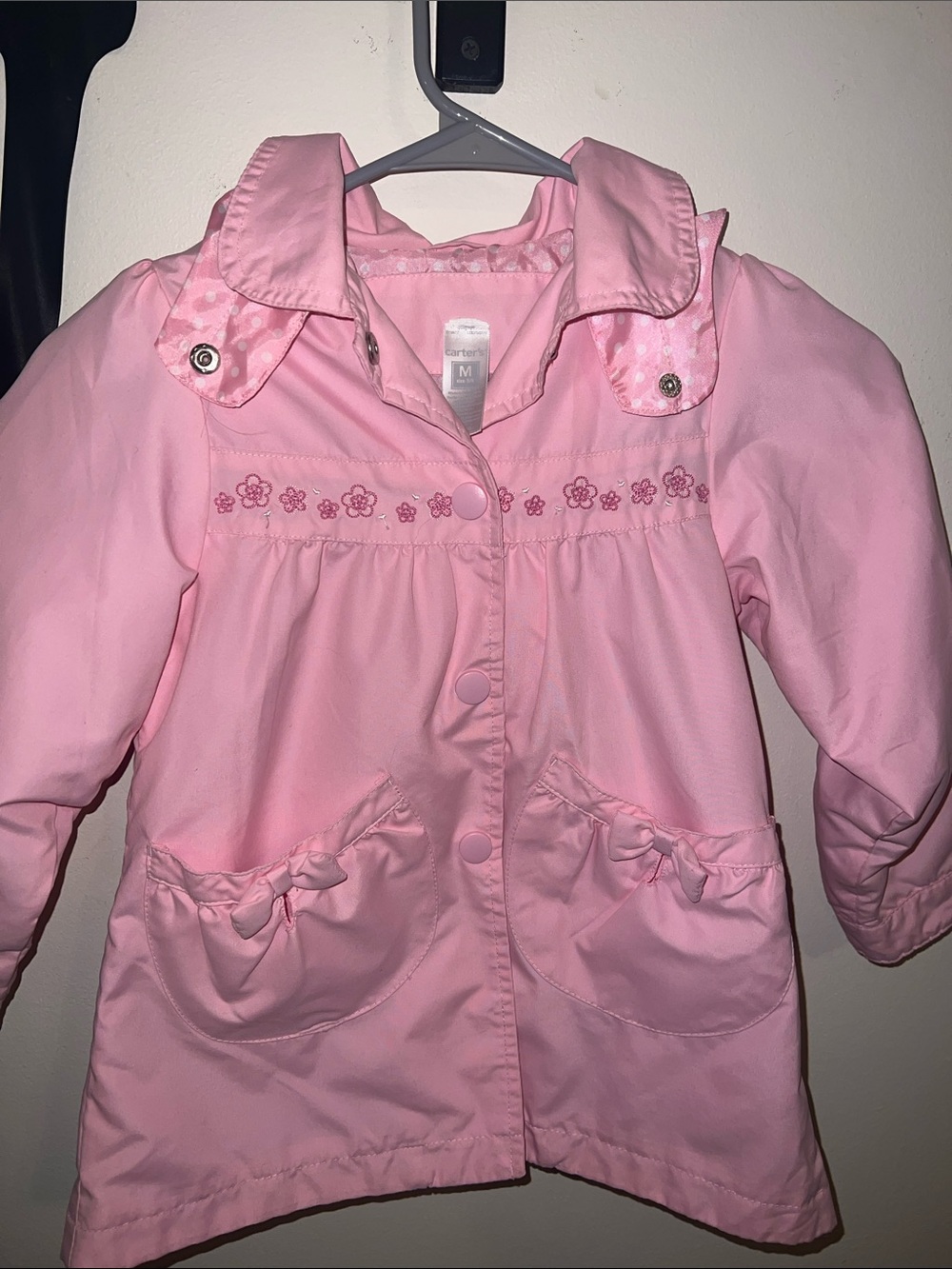 Carters Pink Floral Embroidered Jacket